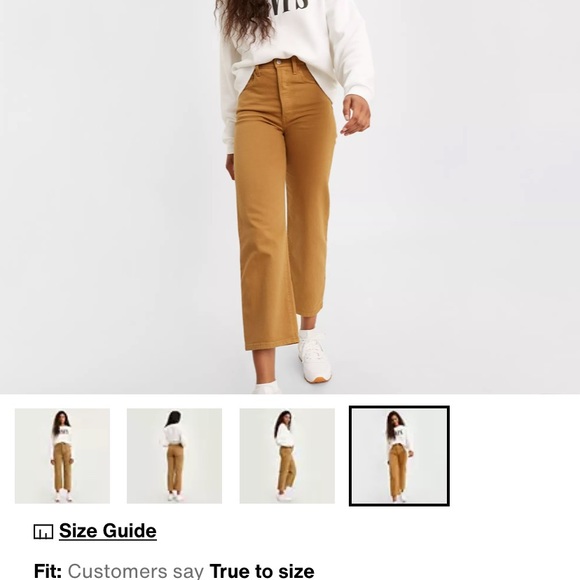 Levi’s Ribcage Straight Ankle Women’s Pants Size 24 Color One Track Mind Brown - Picture 6 of 6